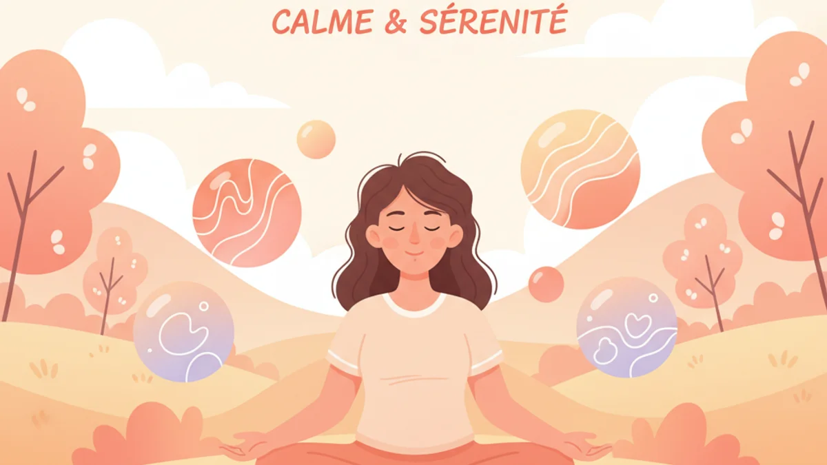 Personne pratiquant la respiration guidée les yeux fermés dans un cadre naturel