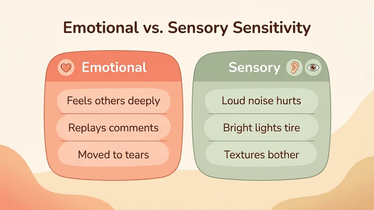 Infographic comparing emotional and sensory sensitivity